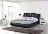Contemporary Wooden Furniture Bedroom Leather Tufted Bed