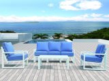 Modern Lounge Garden Patio Outdoor Aluminum Home Office Blue Cushion Sofa (J599-KD)