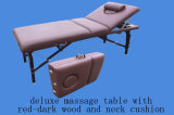 Brown-Red Beech Portable Massage Table with Adjustable Backrest Mt-009-2h