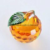 80mm Big Yellow Crystal Glass Paperweight for Decoration
