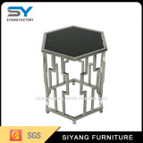 Antique Chinese Silver Stainless Steel Side Table