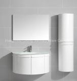 Four Soft-Closing Doors PVC Painting Cabinet in Bathroom with Side Cabinet