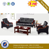 Hot Sale Office Furniture Teak Wood Genuine Leather Sofa (HX-CS100)