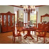 Dining Room Furniture with Wood Table and Wine Cabinet