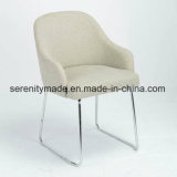 2018 New Design Beige Velvet Fabric Stainless Steel Legs Sofa Chairs
