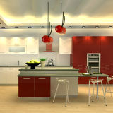 DIY Red and White Lacquer Modular Kitchen Cabinet (OPM14-L01)