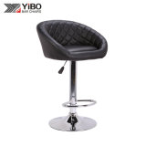 Customized Swivel Breathable Leather Bar Chair with Chromed Base