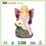Lovely Hand-Painted Resin Garden Fairy Statue with Mosaic Wings for Garden Decoration