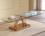 Extension Coffee Table with Stainless Steel Legs