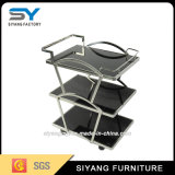 Stainless Steel 3 Layer Metal Trolley with Wheels