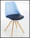 Plastic Chair with Wooden Legs