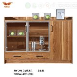 Melamine Tea Cabinet with Glass Doors (HY-C03)