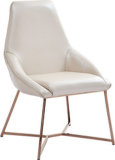 Modern Leather Armrest Leisure Chair with Rose Gold Stainless Steel Legs