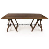10 Seater Rustic Style Outdoor Wooden Trestle Restaurant Dining Table