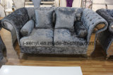 Modern Italian Living Room Furniture Hotel Reception Stainless Steel Leg Sofa 2 Seat