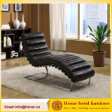 Metal Construction Faux Leather Chesterfiled Modern Chaise Lounge