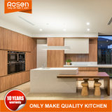 High End Wood Veneer and White Paint Kitchen Cabinet