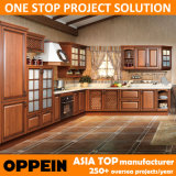 Oppein E0 Classic PP L-Shape Wooden Kitchen Cabinets (OP14-035)