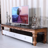 Rose Gold Stainless Steel Legs Marble Top Modern TV Table