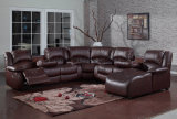 Traditional Air Leather Reclining Corner Sectional Sofa with Chaise
