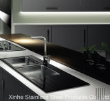 Tempered Glass Top Stainless Steel Kitchen Sink with Drainboard