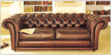 Chesterfield Leather Sofa Set with Italian Leather Sofa