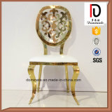 Strong Quality Pattern Back Gold Stainless Steel Dining Chair
