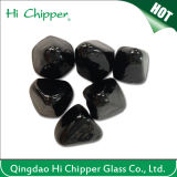 Black Clored Facted Glass Gem Stone for Fire