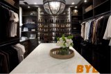 Custom Walk in Closet with Dark Stained Built Ins Wardrobe (BY-W-62)