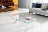 Glass Coffee Table with Curved Legs
