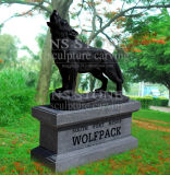 Black Marble Wolf Statue- Na1771