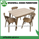 Oak Wooden Rectangle Dining Table with 4 Chairs