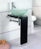 Tempered Glass Basin with Wood Stand/Bathroom Vanity