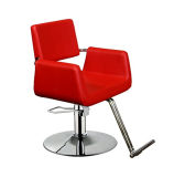 Red Styling Chair with Footrest Salon Beauty Barber Chair