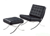Real Leather Barcelona Chair, Leisure Chair, Stainless Steel Frame Chair a-22