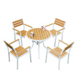 Patio Gaden Home Hotel Office Aluminum Teak Plastic Wood Dining Table and Chair (J823)