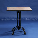 Square Restaurant Furniture Table with Wooden Table Top and Retro Style Table Leg (SP-RT564)