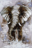 Elephant Animal Aluminum Base Abstract Oil Painting