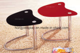 Simple Shape Glass Tea Table with Metal Leg, House Decoration