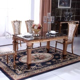 Gold Modern Dining Table with Marble Top