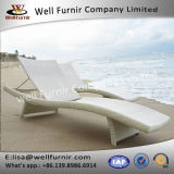 Well Furnir White Chaise Lounges Beds Sun Beds with Cushion T-088