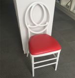 White Resin Plastic Phoenix Chair with Red Cushion