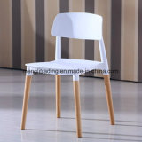 Replica Italy Restaurant Stackable Plastic Dining Chair with Wooden Legs