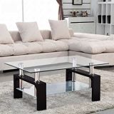 Home Goods Tempered Bent Glass Center Coffee Table Modern Design