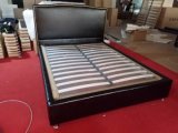 American Style Black Wax Leather Bed