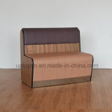 Factory Solid Wooden Restaurant Leather Upholstered Booth Sofa (SP-KS379)