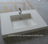Custom Sized Acrylic Solid Surface Corian Bathroom Basin Vanity with Sinks