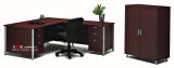 High Quality Wood Manager Office Computer Table Writing Desk with Cabinet