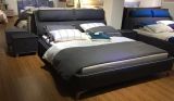 Modern Bedroom Furniture Set Leather Wooden King Size Bed