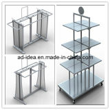 Almond Shelves / Black Double Hangrail Combination Merchandiser with Almond Shelves